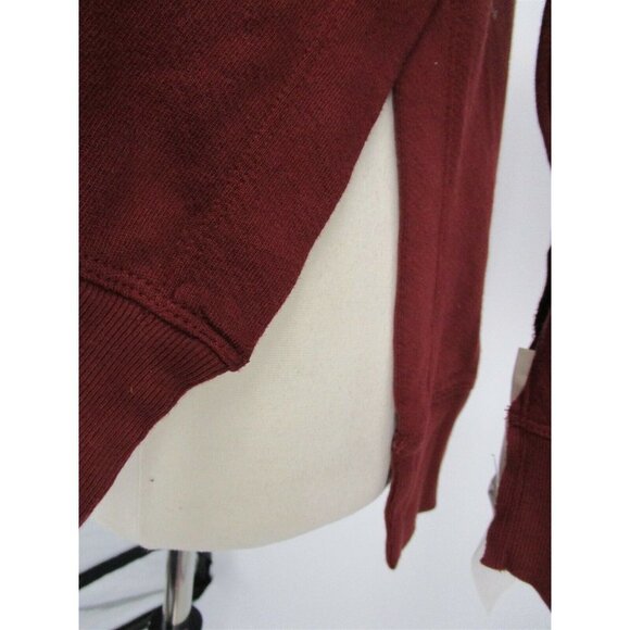 Wilt Brick V-neck Pullover Side Slit Sweatshirt Top Bordeaux Burgundy S Small - Picture 5 of 8